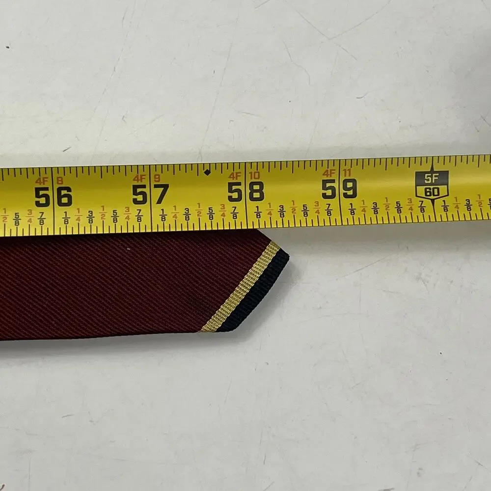 Robert Talbott Mens Necktie Red Navy Gold Repp Stripe 100% Silk Traditional Cut